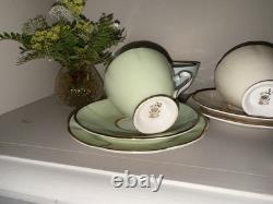 Clare Bone China Tea SetVintage Pastel CupsSaucers with Gold TrimMade in England