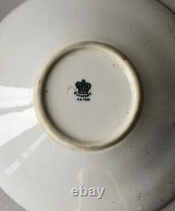 Coalport Antique Demitasse Cup & 2 Saucers Japanese Grove Blue & 22 Carat Gold