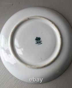 Coalport Antique Demitasse Cup & 2 Saucers Japanese Grove Blue & 22 Carat Gold