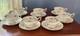 Coalport Cairo Rare Multicolor On White Gold Trim Set Of 7 Cups & Saucers Ec