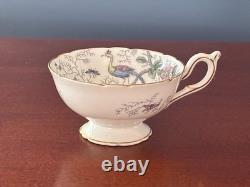 Coalport Cairo Rare Multicolor On White Gold Trim Set Of 7 Cups & Saucers Ec