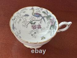 Coalport Cairo Rare Multicolor On White Gold Trim Set Of 7 Cups & Saucers Ec