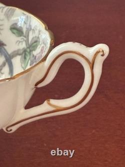 Coalport Cairo Rare Multicolor On White Gold Trim Set Of 7 Cups & Saucers Ec