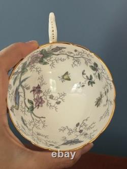 Coalport Cairo Rare Multicolor On White Gold Trim Set Of 7 Cups & Saucers Ec