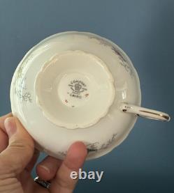 Coalport Cairo Rare Multicolor On White Gold Trim Set Of 7 Cups & Saucers Ec