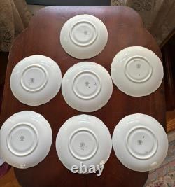 Coalport Cairo Rare Multicolor On White Gold Trim Set Of 7 Cups & Saucers Ec Coalport Cairo Rare Multicolor On White Gold Trim Set Of 7 Cups & Saucers Ec