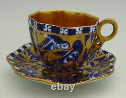 Coalport Gilded Japanese Grove Fluted Demitasse Cabinet Cup & Saucer, 3 of 3
