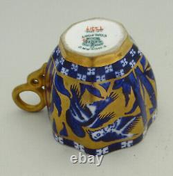 Coalport Gilded Japanese Grove Fluted Demitasse Cabinet Cup & Saucer, 3 of 3