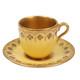 Coalport Miniature Cup Saucer Yellow Gold Gilt H3cm Circa 1910