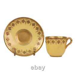 Coalport Miniature Cup Saucer Yellow Gold Gilt h3cm Circa 1910