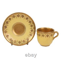 Coalport Miniature Cup Saucer Yellow Gold Gilt h3cm Circa 1910