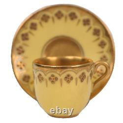 Coalport Miniature Cup Saucer Yellow Gold Gilt h3cm Circa 1910