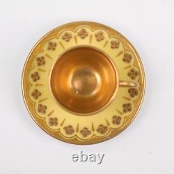 Coalport Miniature Cup Saucer Yellow Gold Gilt h3cm Circa 1910