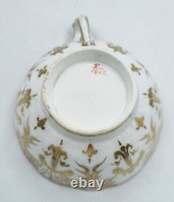 Coalport Rococco 1850 Split Handle with Ivy Finial Cup & Saucer Richly Gilded