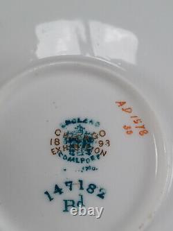 Coalport Turquoise & Gold Beaded Chicago Exhibition 1893 Demitasse Cup & Saucer