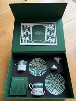 Coffee Espresso set for two cups, covers & saucers Italian Ginori 1735