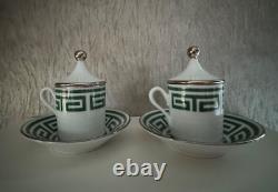 Coffee Espresso set for two cups, covers & saucers Italian Ginori 1735