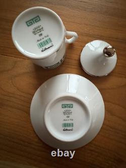 Coffee Espresso set for two cups, covers & saucers Italian Ginori 1735