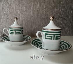 Coffee Espresso set for two cups, covers & saucers Italian Ginori 1735