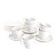 Coffee Set Porcelain Gold 6 Person Tea Cup Saucer 18 Pcs Home Serving Tableware