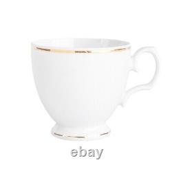 Coffee Set Porcelain Gold 6 Person Tea Cup Saucer 18 pcs Home Serving Tableware