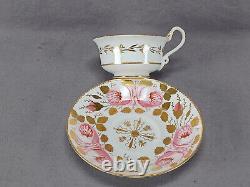 Copeland Pattern 3880 Swansea Pink Rose & Gold Tea Cup & Saucer Circa 1889 C