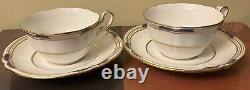 Copeland Spode Stafford Blue Leaf 2 Sets Cup Saucer Gold Trim. 4 Sets Available