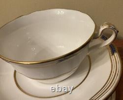 Copeland Spode Stafford Blue Leaf 2 Sets Cup Saucer Gold Trim. 4 Sets Available