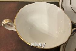Copeland Spode Stafford Blue Leaf 2 Sets Cup Saucer Gold Trim. 4 Sets Available