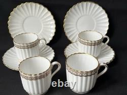 Copeland Spode, c1880s, 4 Demitasse CoffeeCups and Saucers Gold Gilt Pattern