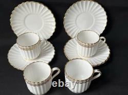 Copeland Spode, c1880s, 4 Demitasse CoffeeCups and Saucers Gold Gilt Pattern