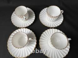 Copeland Spode, c1880s, 4 Demitasse CoffeeCups and Saucers Gold Gilt Pattern