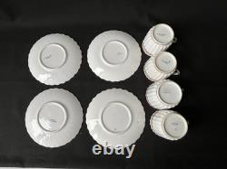 Copeland Spode, c1880s, 4 Demitasse CoffeeCups and Saucers Gold Gilt Pattern