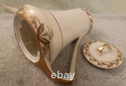 Coronet Ware Germany 1800s Porcelain & Gold Tea Pot / Cups / Saucers / Plates