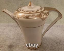 Coronet Ware Germany 1800s Porcelain & Gold Tea Pot / Cups / Saucers / Plates