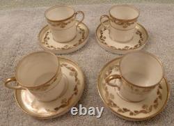 Coronet Ware Germany 1800s Porcelain & Gold Tea Pot / Cups / Saucers / Plates