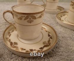 Coronet Ware Germany 1800s Porcelain & Gold Tea Pot / Cups / Saucers / Plates