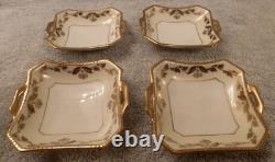 Coronet Ware Germany 1800s Porcelain & Gold Tea Pot / Cups / Saucers / Plates