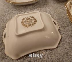 Coronet Ware Germany 1800s Porcelain & Gold Tea Pot / Cups / Saucers / Plates