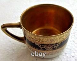 Cup Saucer Gold Gilding Pirkenhammer Czechoslovakia Vintage Porcelain Decorative