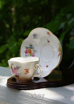 Custom Pocket Listing 3 Meissen Demitasse Quatrefoil Cup & Saucer Sets