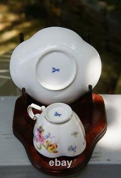 Custom Pocket Listing 3 Meissen Demitasse Quatrefoil Cup & Saucer Sets