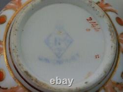 Davenport Cup and Saucer Rococo-style Orange and Gold Pattern 2144