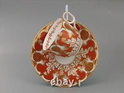 Davenport Cup and Saucer Rococo-style Orange and Gold Pattern 2144