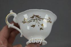 Davenport Gold Floral Scrollwork Tea Cup Coffee Cup & Saucer Trio C. 1835-1840 B