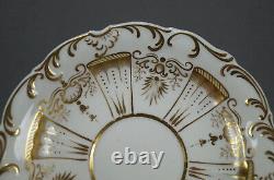 Davenport Gold Floral Scrollwork Tea Cup Coffee Cup & Saucer Trio C. 1835-1840 B