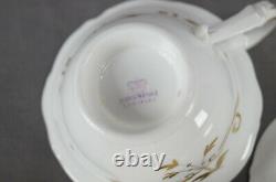 Davenport Gold Floral Scrollwork Tea Cup Coffee Cup & Saucer Trio C. 1835-1840 B