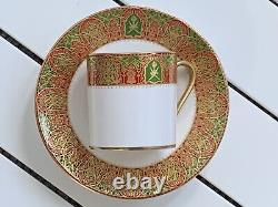 De Lamerie Gilded Rosebud HM Sultan of Oman Commissioned Coffee Cup & Saucer Set