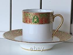 De Lamerie Gilded Rosebud HM Sultan of Oman Commissioned Coffee Cup & Saucer Set