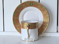 De Lamerie Gilded Rosebud HM Sultan of Oman Commissioned Coffee Cup & Saucer Set